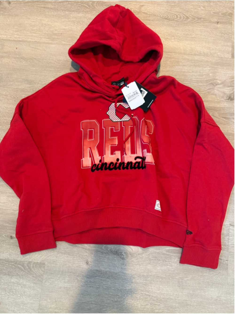 Women's New Era Cincinnati Reds Hoodie Sweatshirt Red White Size M